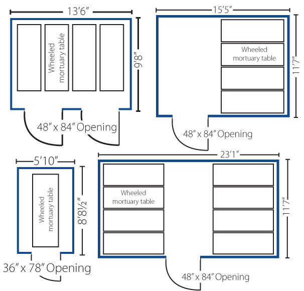 Bally Mortuary Cooler Layout Examples